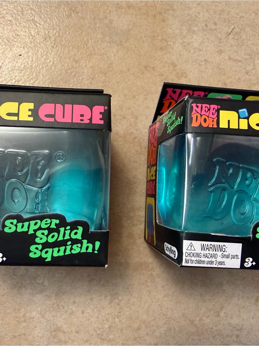 Nee Doh nIce Cube Solid Squish - Teal Blue